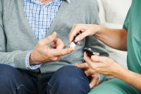 Blood glucose monitoring on finger